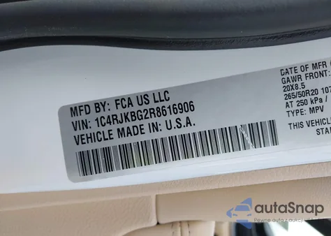 2024 Jeep Grand Cherokee L Limited 4X4 из США, поврежденный, VIN 1C4RJKBG2R8616906